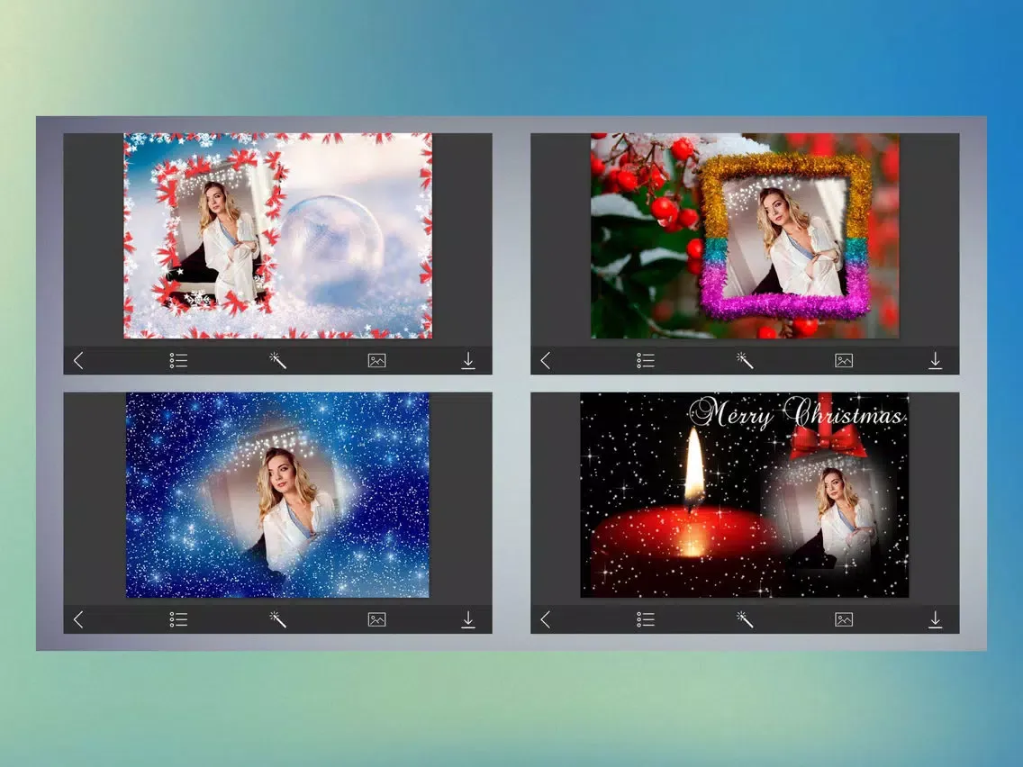 Xmas HD Photo Frame & Pic Editor for YourMoments iPad 应用截图