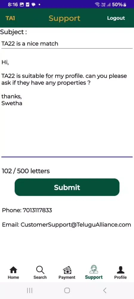 Telugu Alliance Matrimony App Ekran Görüntüleri