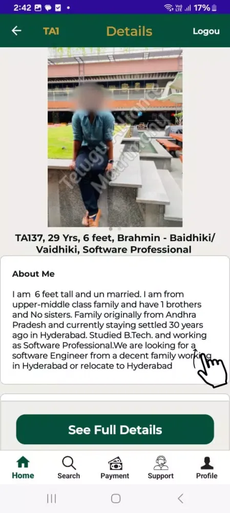 Telugu Alliance Matrimony App Ekran Görüntüleri