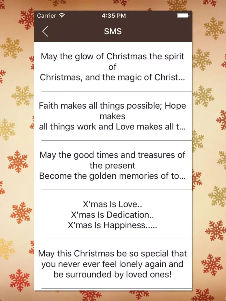 Christmas Greeting SMS iPad  Screenshots