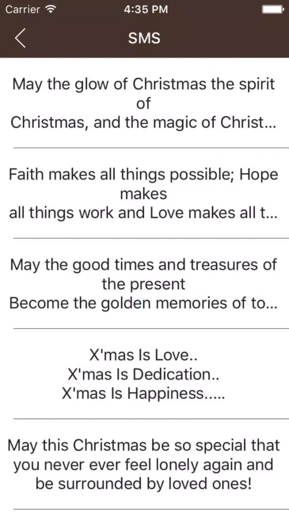 Christmas Greeting SMS Screenshots
