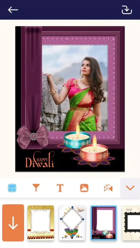 ภาพหน้าจอของ Happy Diwali Photo Frame