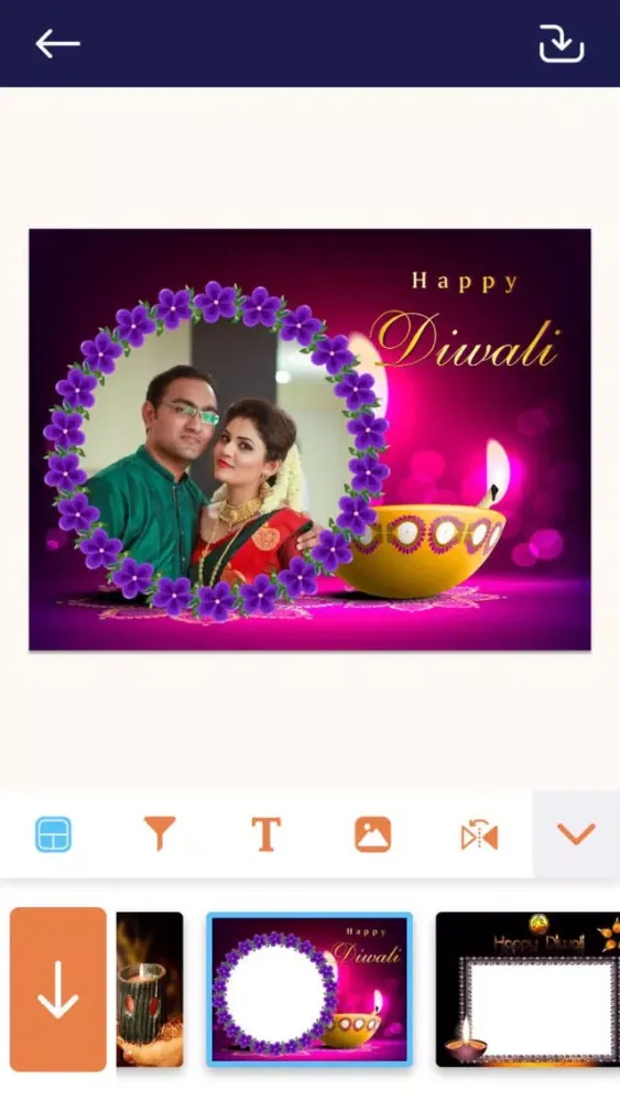 ภาพหน้าจอของ Happy Diwali Photo Frame