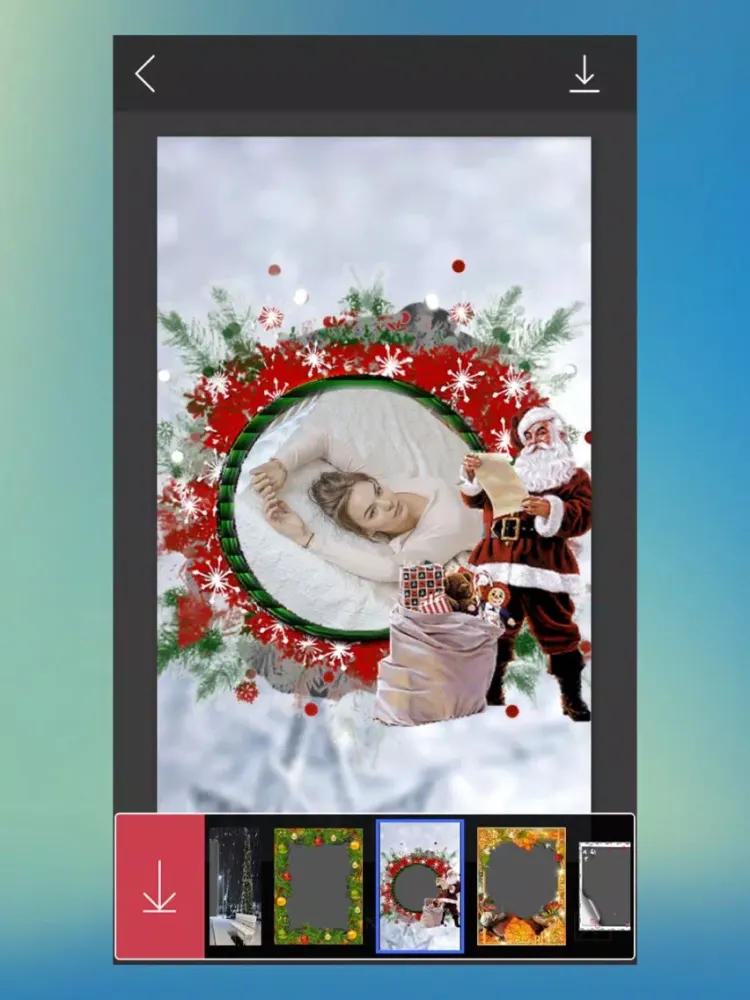 Tangkapan skrin Xmas Santa Picture Frame - Frame from the heart iPad 