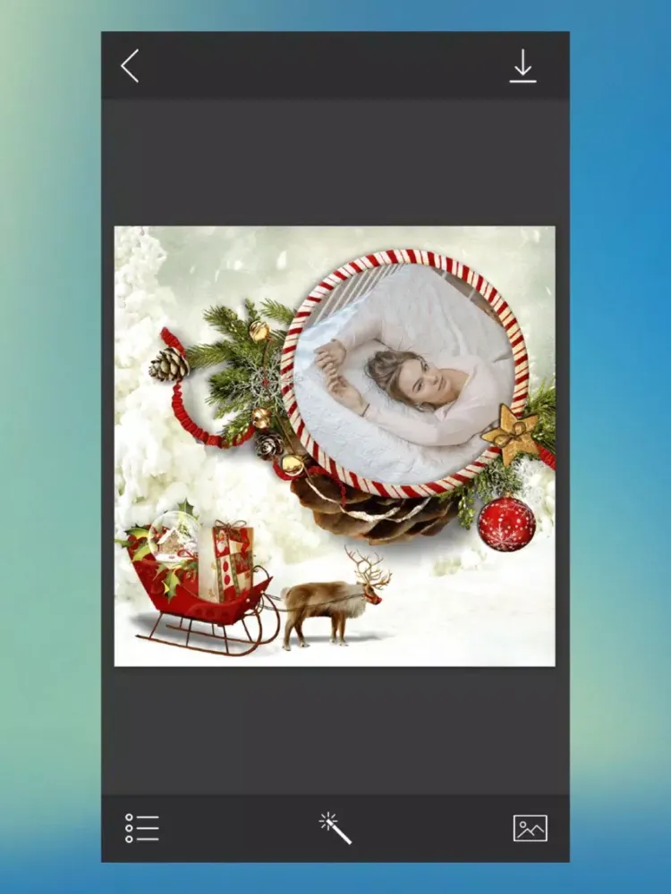 Tangkapan skrin Xmas Santa Picture Frame - Frame from the heart iPad 