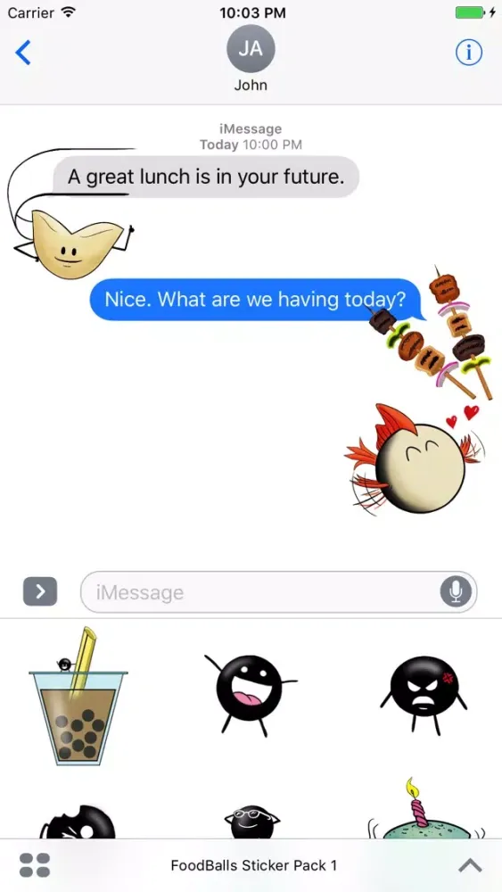 Captures d'écran de FoodBalls Sticker Pack