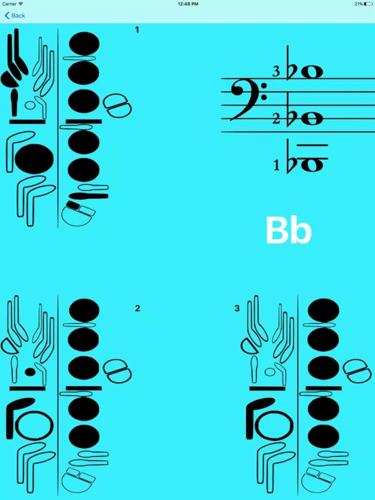 Clef Notes - Fingering Charts and Transposition iPad  स्क्रीनशॉट