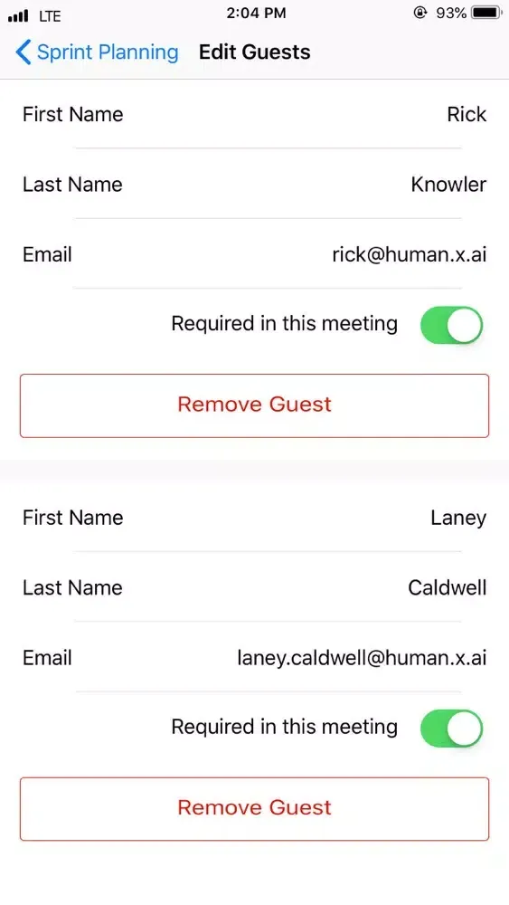 Скриншоты x.ai Scheduling Assistant