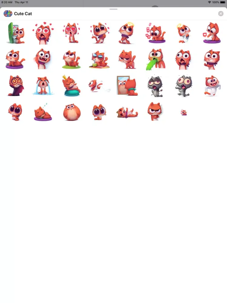 Ảnh chụp màn hình của Cute little Cat Stickers iPad 