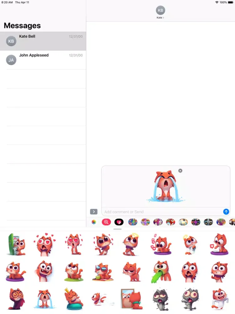 Ảnh chụp màn hình của Cute little Cat Stickers iPad 