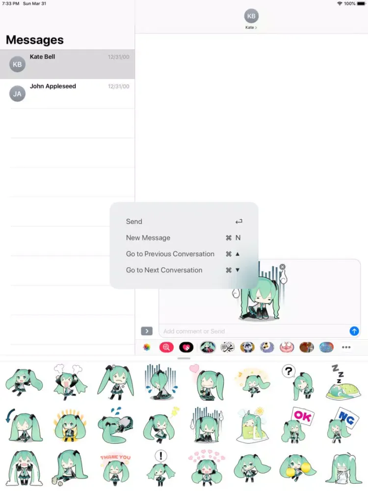 Miku Stickers HD iPad 應用截圖