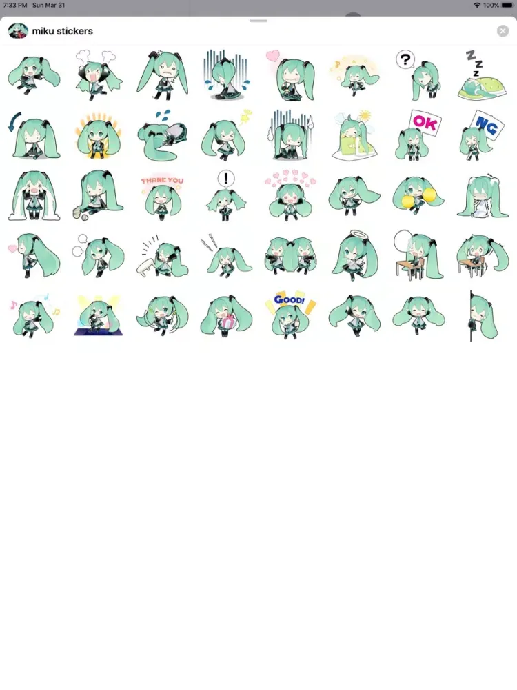 Miku Stickers HD iPad 應用截圖