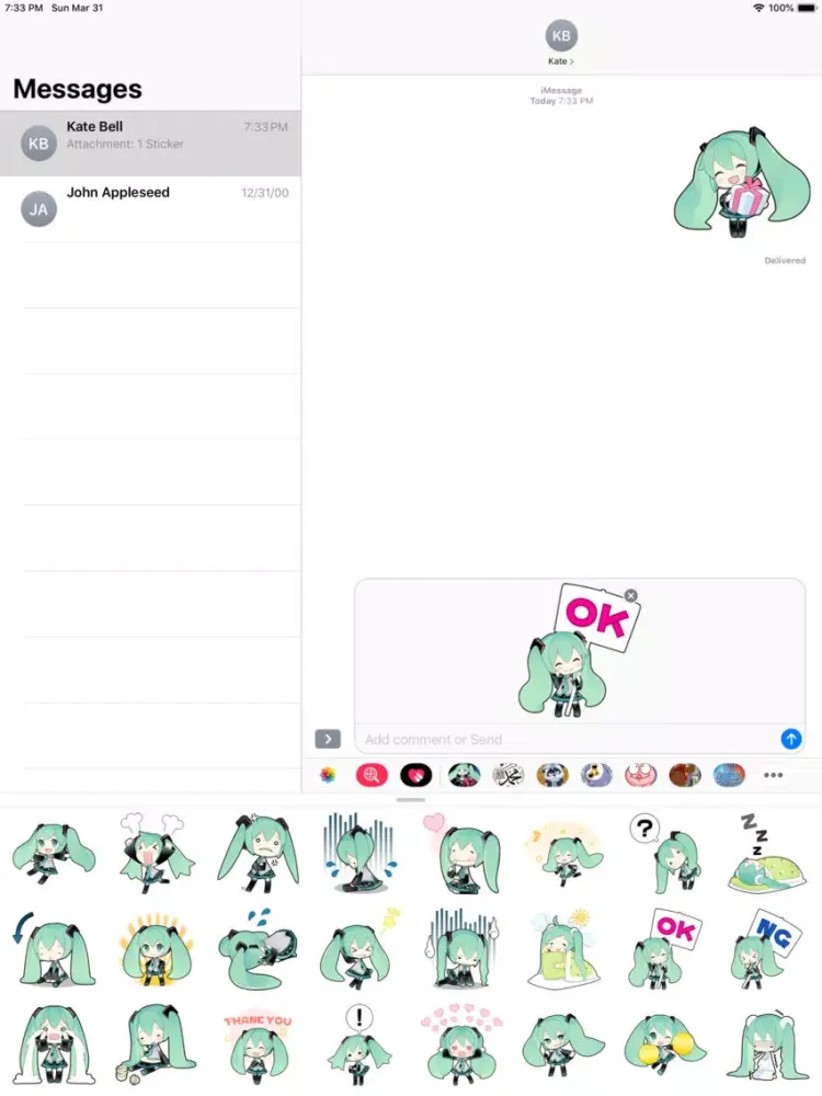 Miku Stickers HD iPad 應用截圖