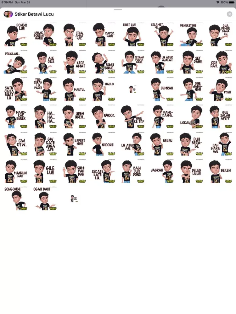 ภาพหน้าจอของ Stickers Betawi Lucu iPad 