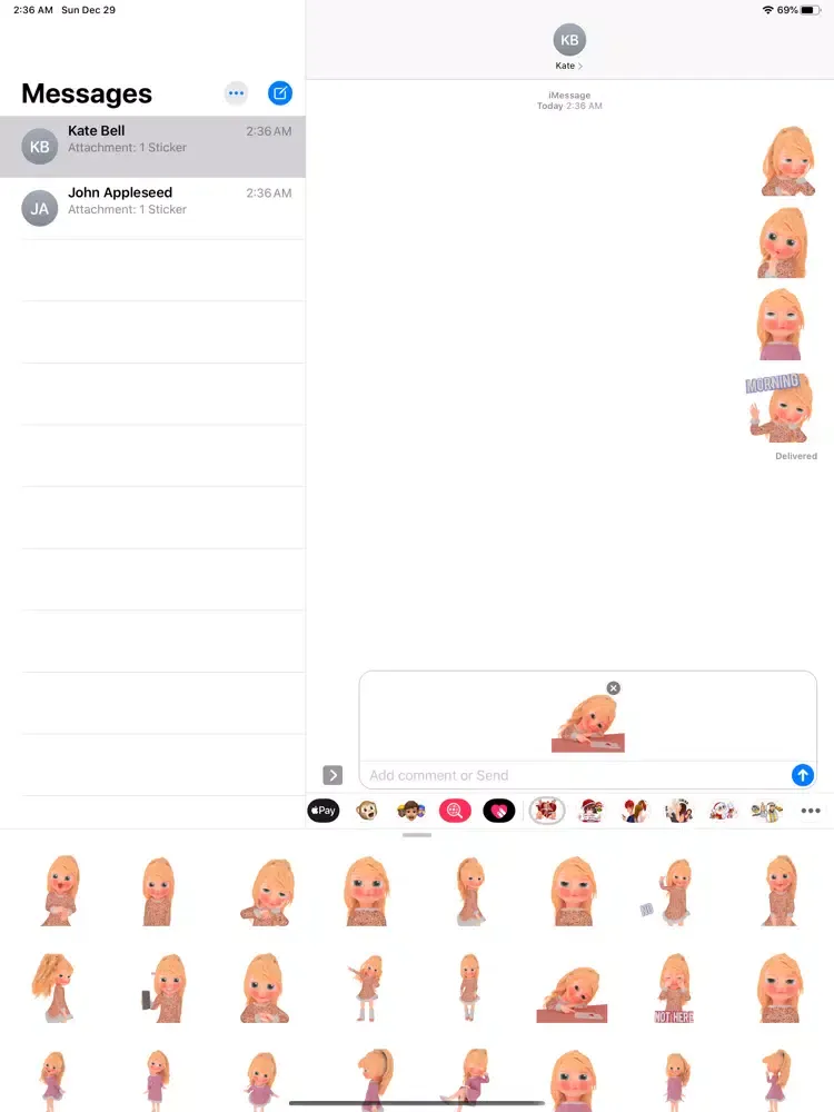 Tangkapan skrin Blondy jojo Animated Stickers iPad 