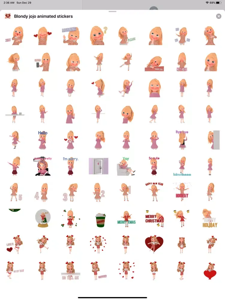 Tangkapan skrin Blondy jojo Animated Stickers iPad 