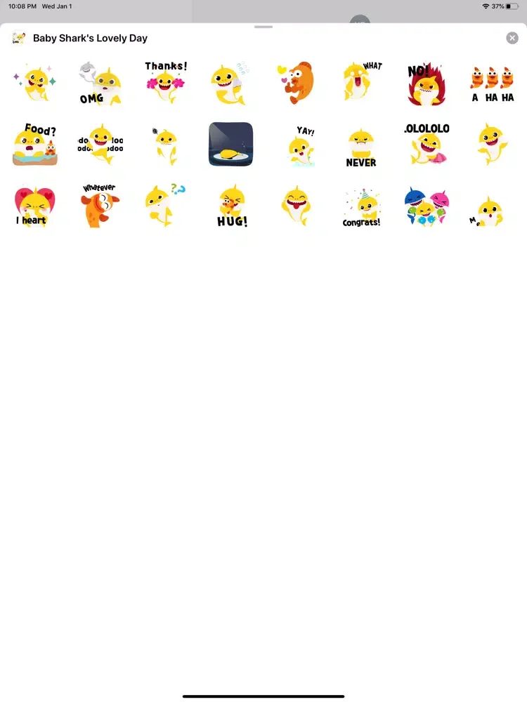 Capturas de tela do Animated Baby Shark Stickers iPad 