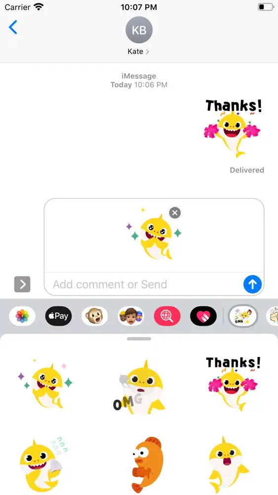 Capturas de tela do Animated Baby Shark Stickers