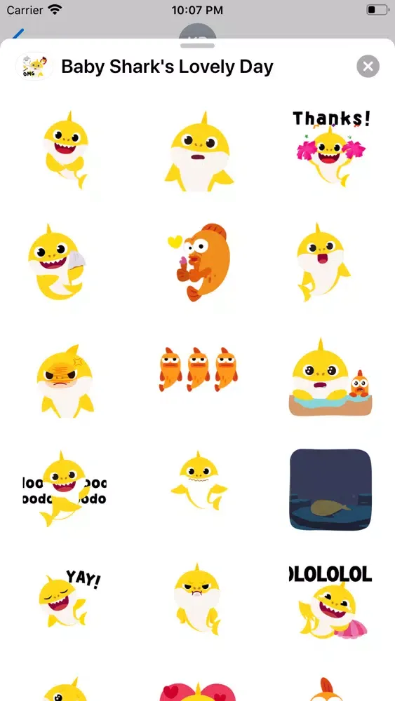 Capturas de tela do Animated Baby Shark Stickers