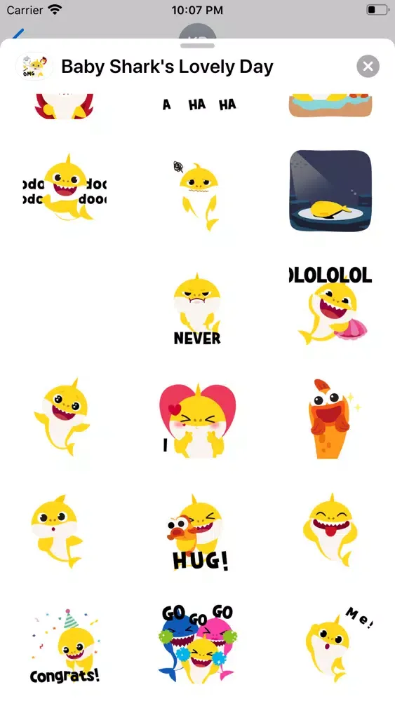 Capturas de tela do Animated Baby Shark Stickers
