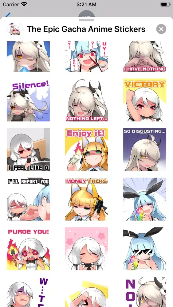Ảnh chụp màn hình của The Epic Gatcha Anime Stickers
