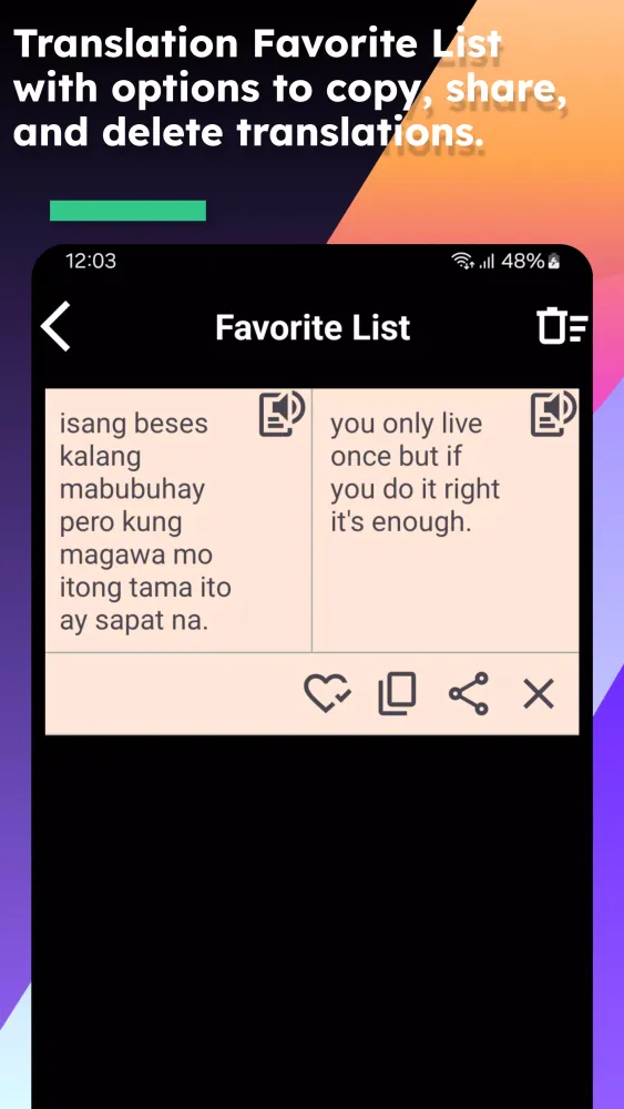 Screenshot di English Filipino Translate