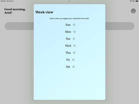 Tangkapan skrin Pill Pal - Medication Reminder iPad 