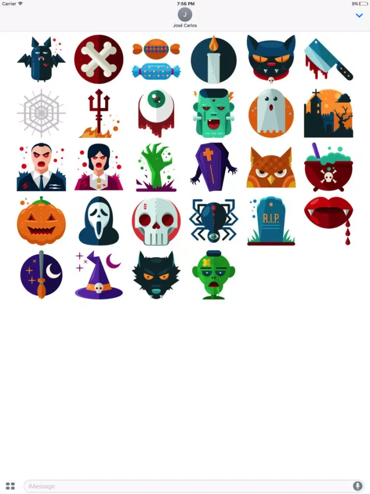 Funny Halloween Sticker Pack for iMessage iPad 應用截圖
