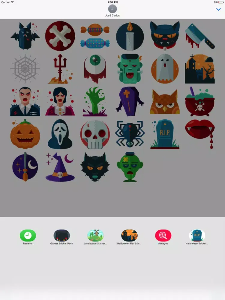 Funny Halloween Sticker Pack for iMessage iPad 應用截圖