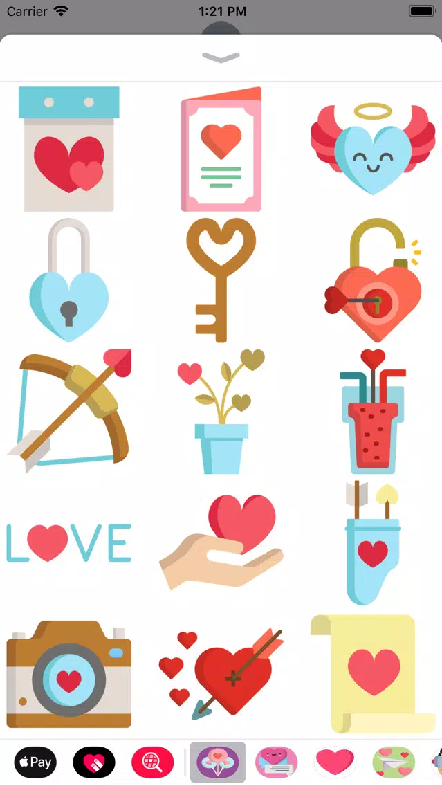 Tangkapan skrin Love Is In The Air Stickers
