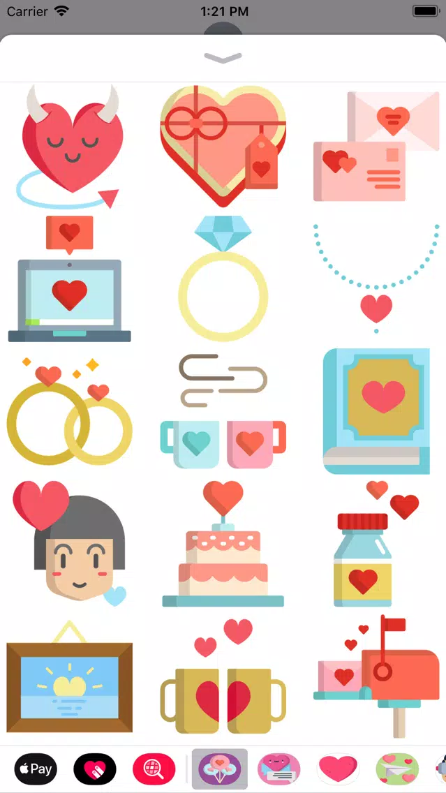 Tangkapan skrin Love Is In The Air Stickers
