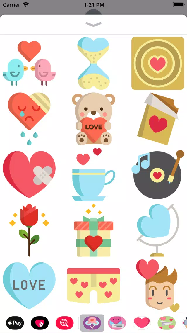 Tangkapan skrin Love Is In The Air Stickers