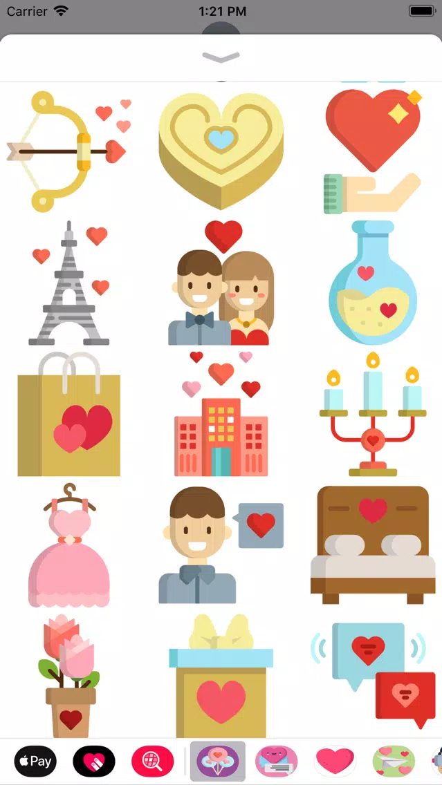 Tangkapan skrin Love Is In The Air Stickers