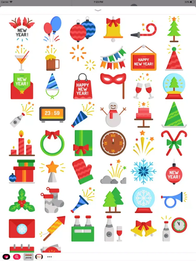 Скриншоты New Year 2018 Stickers Pack iPad 