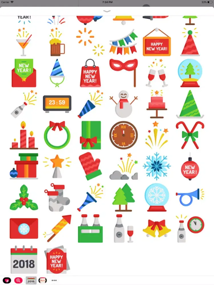 Скриншоты New Year 2018 Stickers Pack iPad 