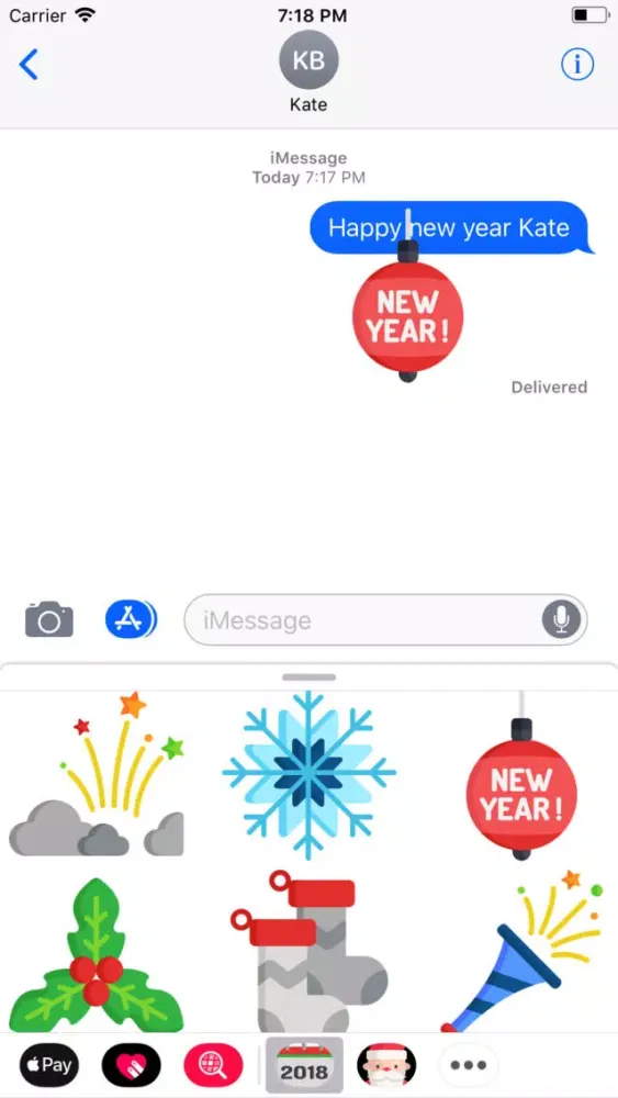 Скриншоты New Year 2018 Stickers Pack