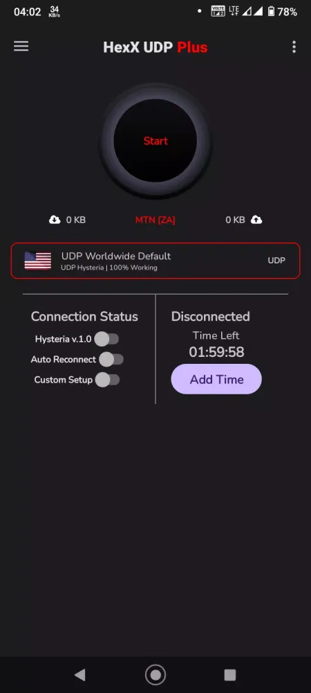 Captures d'écran de HexX UDP Plus