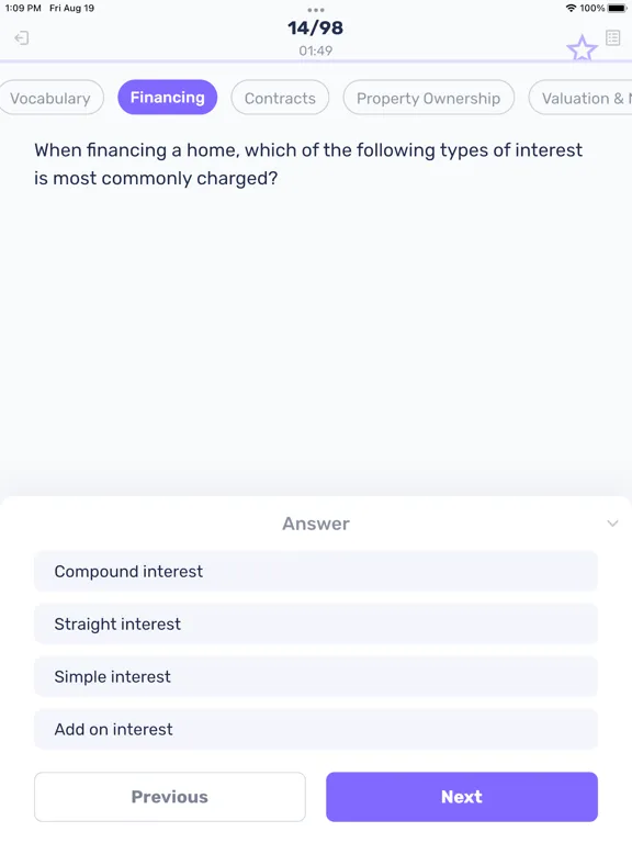 Capturas de tela do Real Estate Exam Prep Pro 2024 iPad 