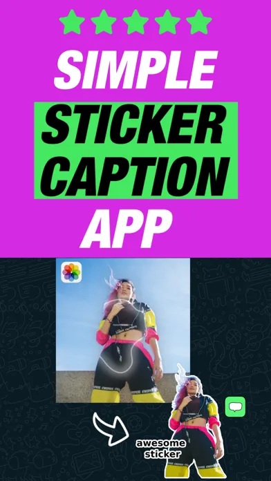 تصاویر Simple Sticker Caption Maker