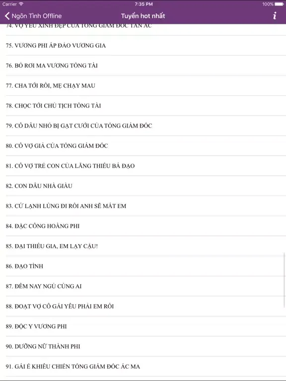 100 Ngôn Tình Offline Hay - Ngon tinh offline iPad  スクリーンショット