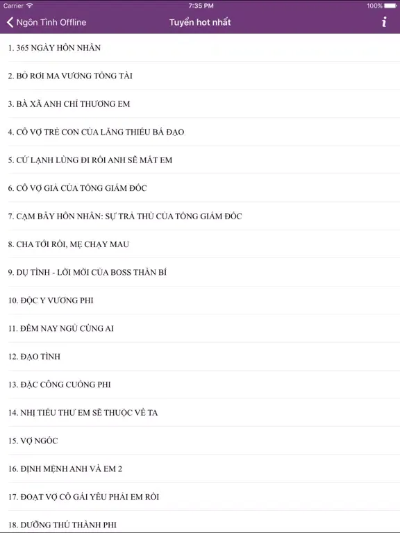 100 Ngôn Tình Offline Hay - Ngon tinh offline iPad  スクリーンショット