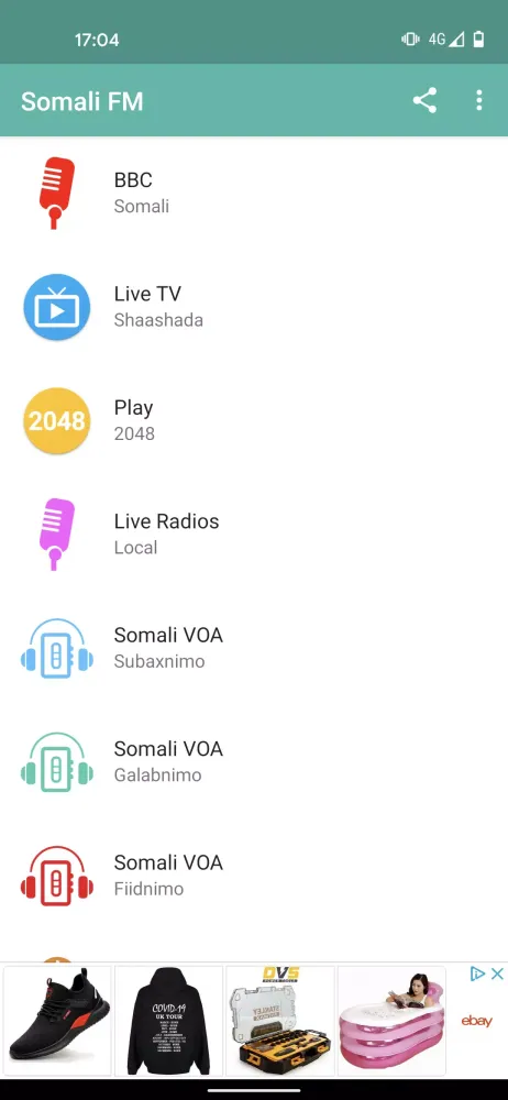 Capturas de tela do Somali FM