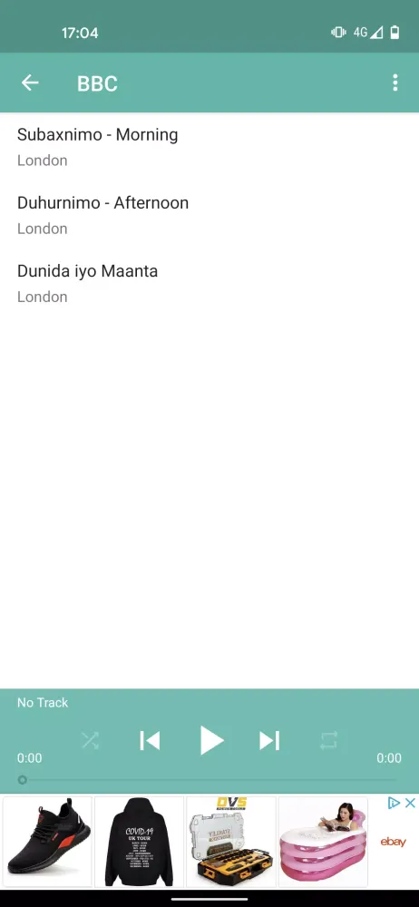 Capturas de tela do Somali FM
