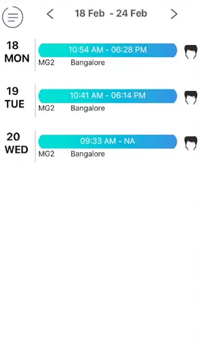 BP Attendance Screenshots