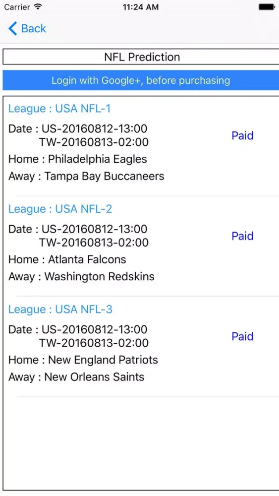 Prediction For NFL स्क्रीनशॉट