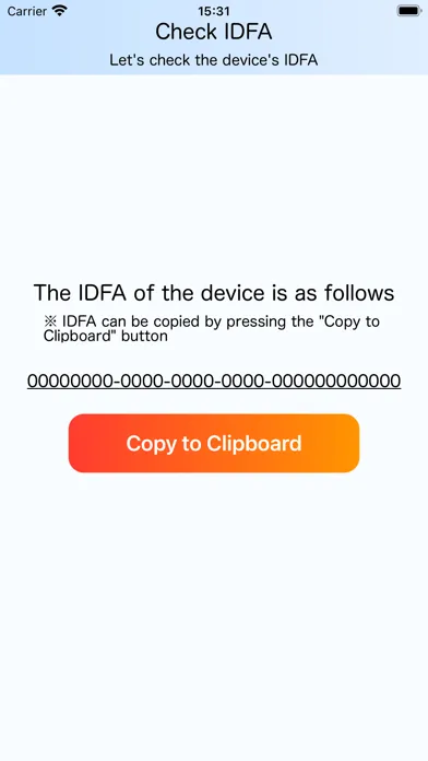 Tangkapan skrin Check IDFA