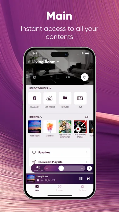 ภาพหน้าจอของ MusicCast Controller - US