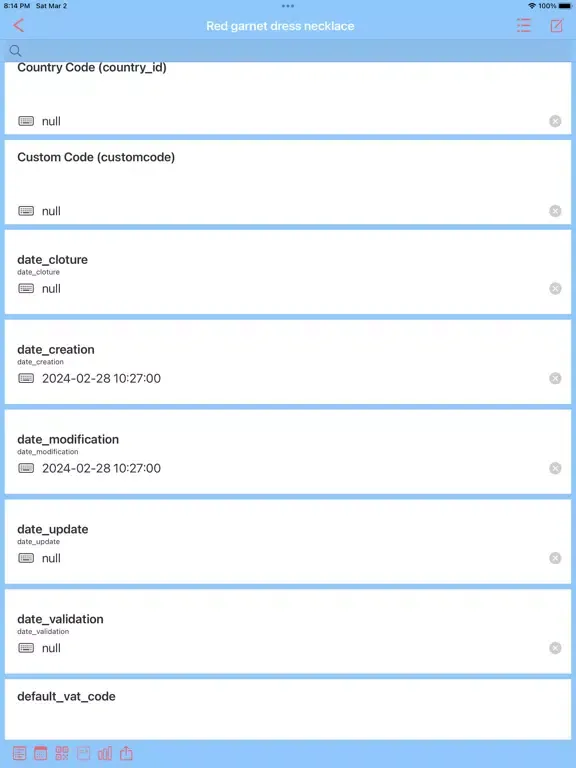 Скриншоты Dolibarr Connect iPad 
