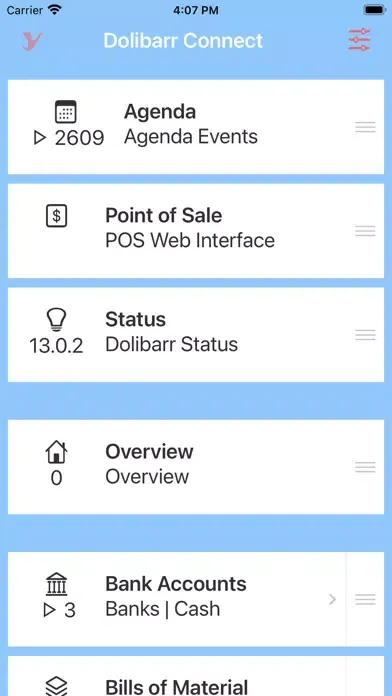 Скриншоты Dolibarr Connect