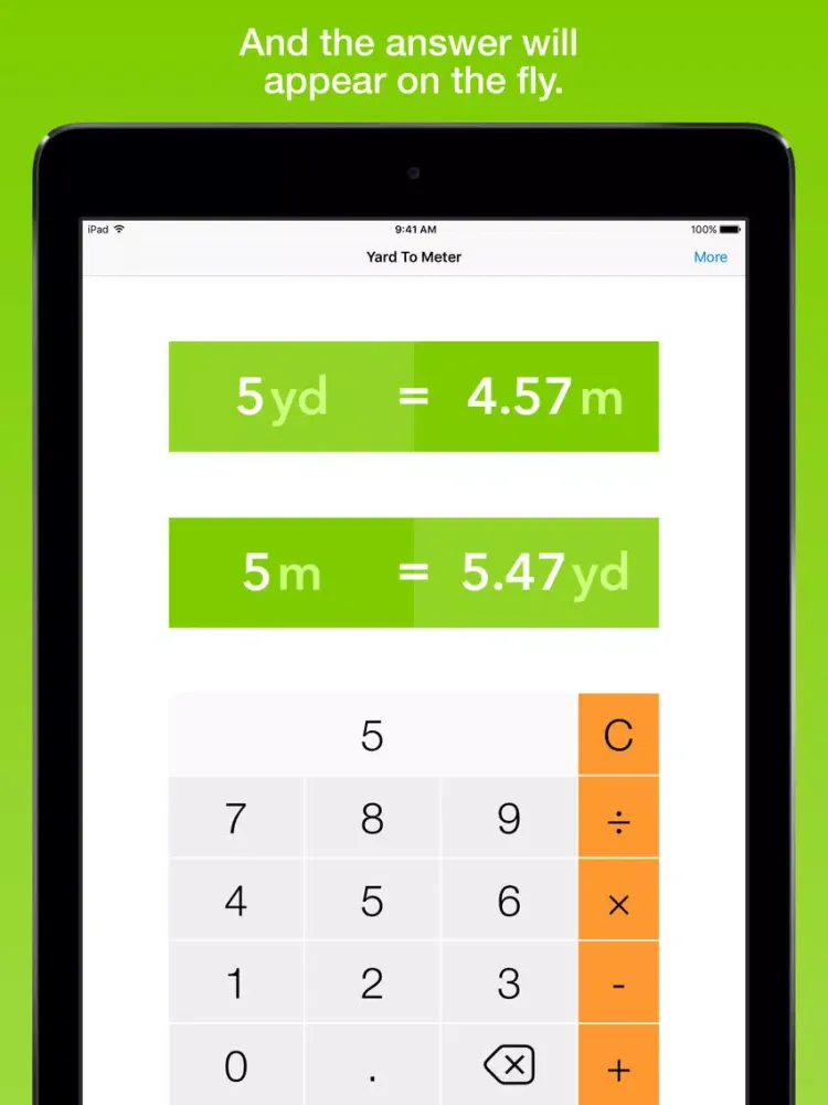 Zrzuty ekranu Yard To Meter, the fastest distance converter iPad 